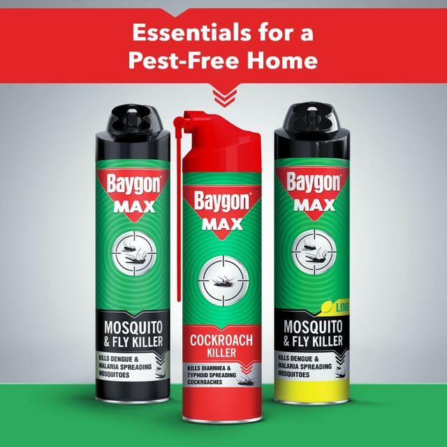 Baygon Max Cockroach Killer Spray, Kills Diarrhea And Typhoid Spreading Cockroaches 625 ml Combo