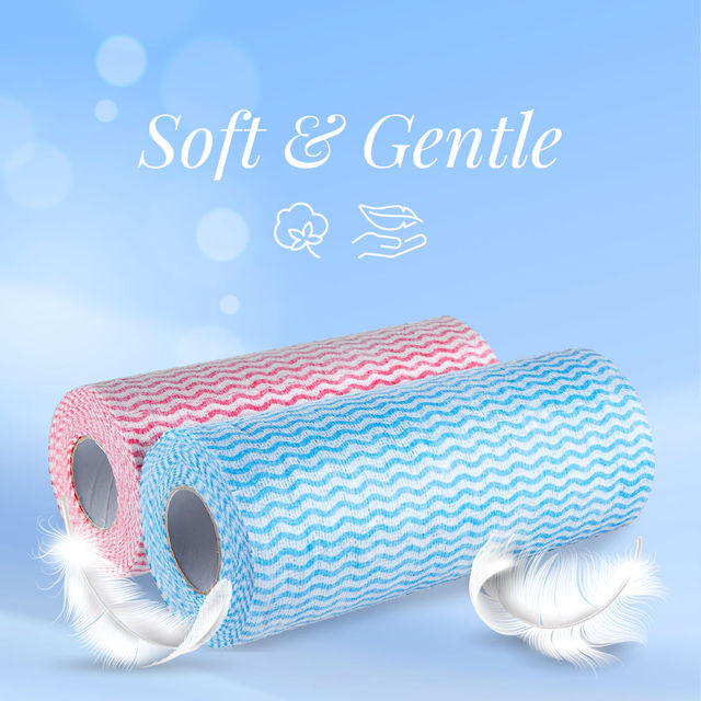 Origami Non Woven Reusable Kitchen Towel Roll | 80 Pulls Per Roll - Assorted