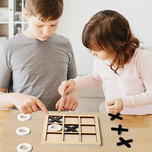 Fablue Multicolor Wooden Tic Tac Toe Xo Game - Cross And Zero Game Toy For Kids And Adults | Assorted