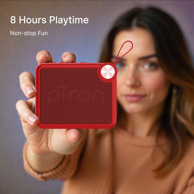 pTron Musicbot Pop V2 7W Mini Bluetooth Speaker with Pristine Sound & 8 Hours Playtime | Red