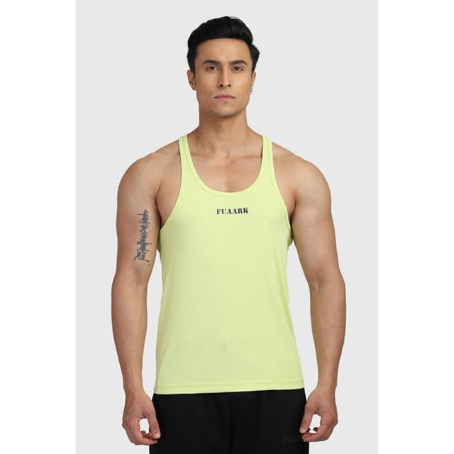 Fuaark Men's Checks Stringer Tank | Lime - XL
