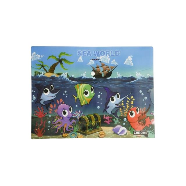 Chrome Pp Fc Document Bags With Sea World Printed On Front & Back (Multicolour)