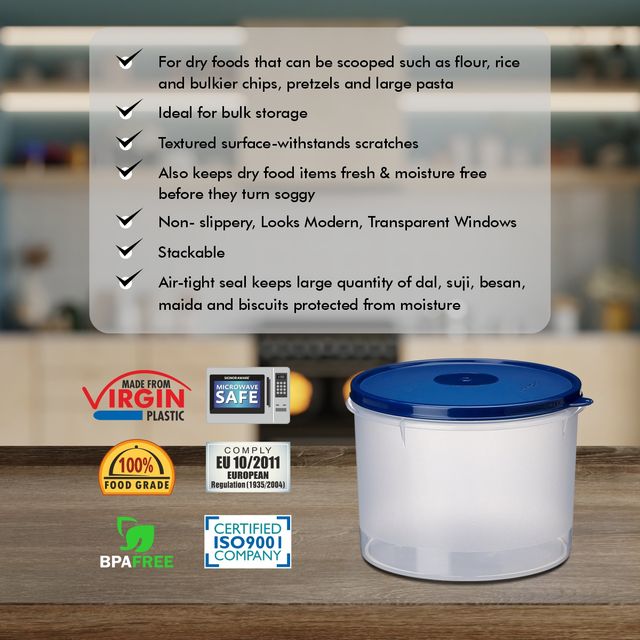 Signoraware Store Well Container Round 2.5Ltr. Storage Organiser - Mod Blue