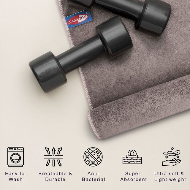 Sassoon Microfiber Gym-Sports Towel | Sandstone | 40 x 60 cm