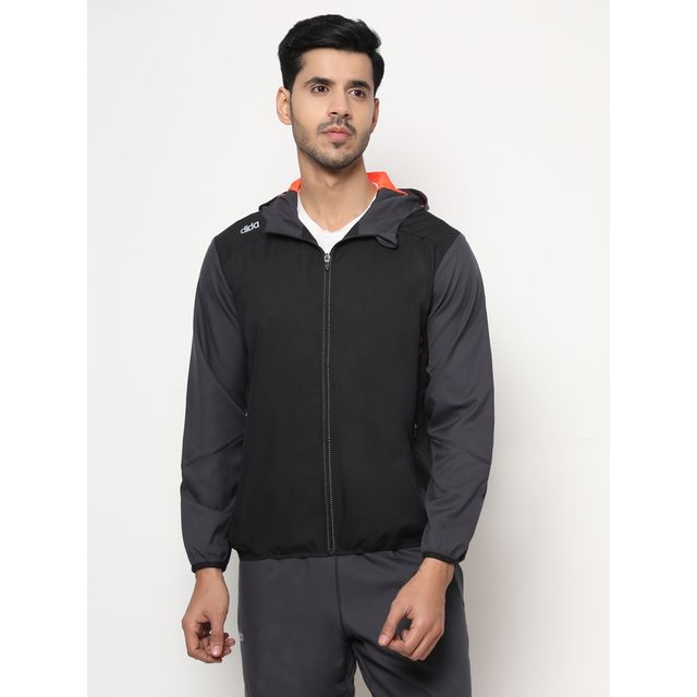 Dida Men's Sports Jacket | Regular Comfortable Stretchable Dry-Fit | Black - 2XL