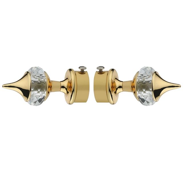 Gloxy ENTERPRISE Aluminium Single Diamond Curtain Brackets with Support & Fittings | Golden, 4 Pair