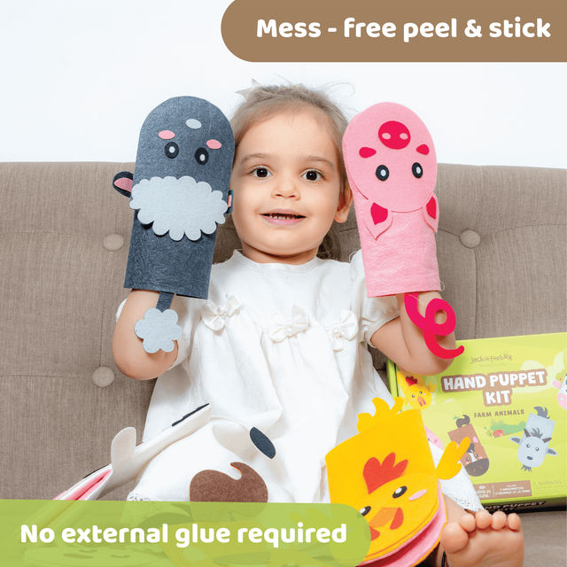 Jackinthebox Farm Hand Puppet Animals Art & Craft Kit