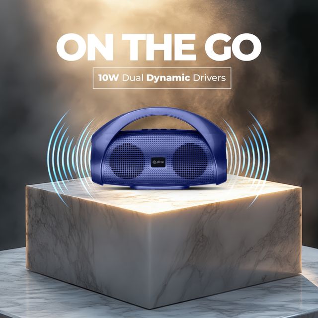 pTron Fusion Go 10W Portable Bluetooth Speaker | 6H Playtime | Immersive Sound & TWS Pairing - Indigo