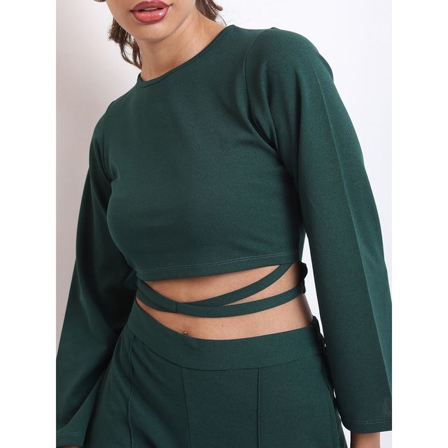 Ketch Women Long Sleeves Top With Trousers Co-ords | Teal | M