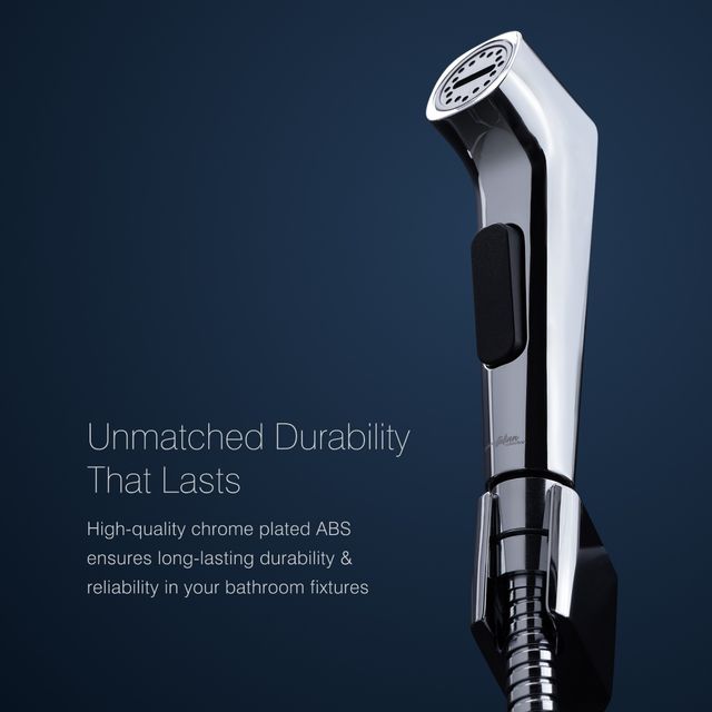 Hindware Premium Health Faucet For Bathroom With 1.2 m Flexible Hose|Chrome And Black