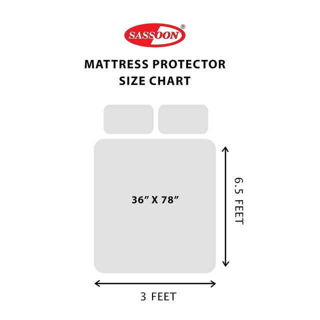 Sassoon Single Bed Mattress Protector | 3 x 6.5 Feet | Blue