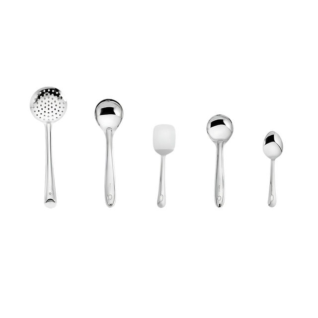 Classic Essentials Stainless Steel Cooking and Serving Spoon Set 10 Pcs Kitchen Tool Set Silver