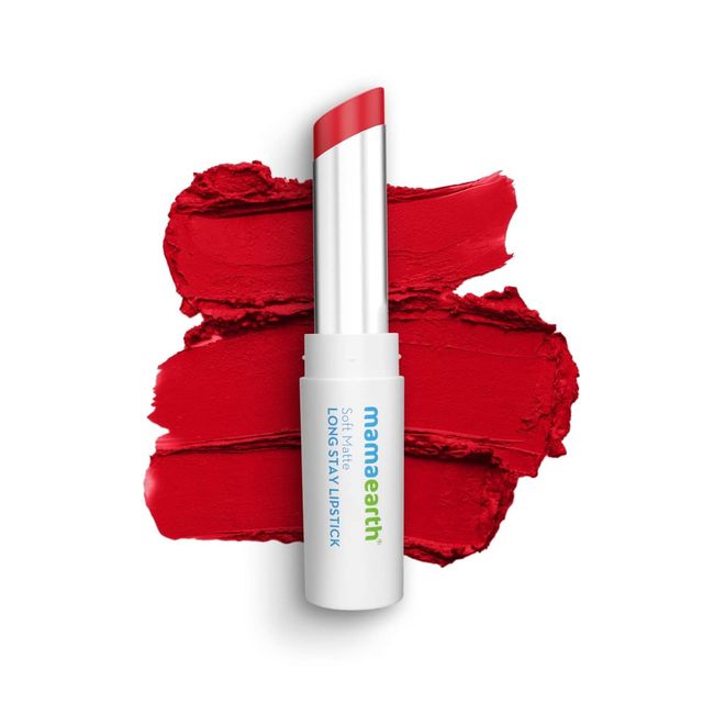 Mamaearth Soft Matte Lipstick - Ruby Red | Intense Color Payoff 3.5 g Combo