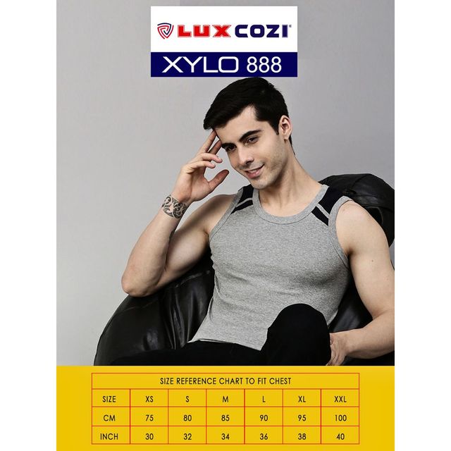 Lux Cozi Combed Cotton Men's Gym Vest - 95 cm | High Moisture Absorbency