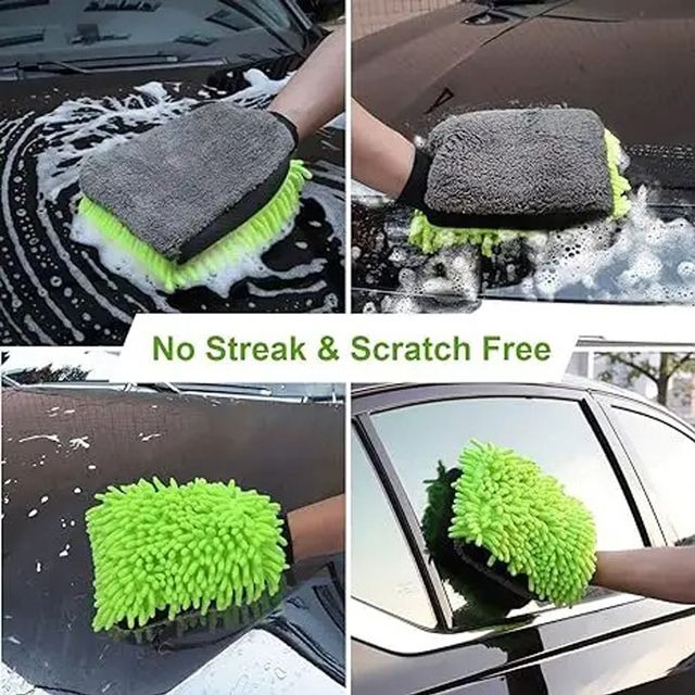 Sheen Automotive Cleaning Combo | Glove, Microfibre Cloth And Coral Microfibre