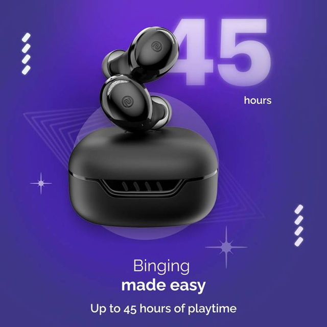 Noise Buds Trance with 45 Hrs Playtime, Low Latency (up to 40ms), HyperSync, and IPX5 Bluetooth Headset (Jet Black, True Wireless)