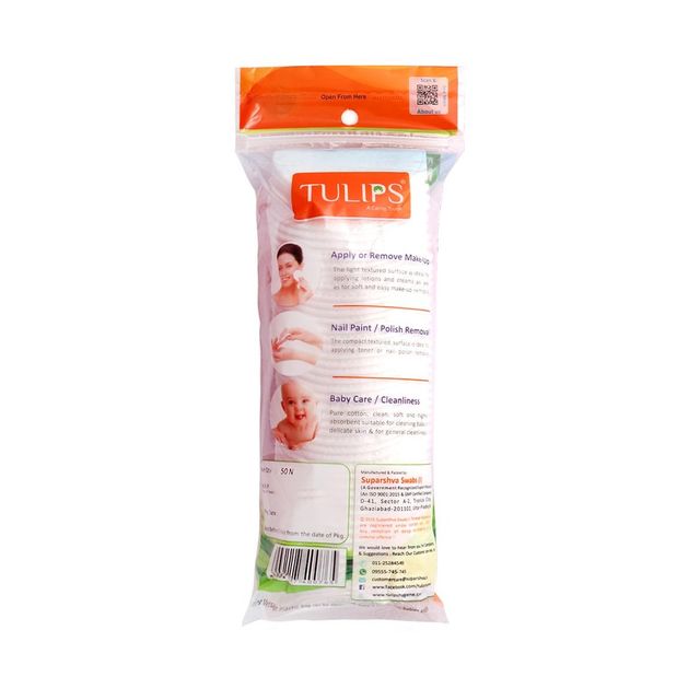 Tulips White Cotton Pads
