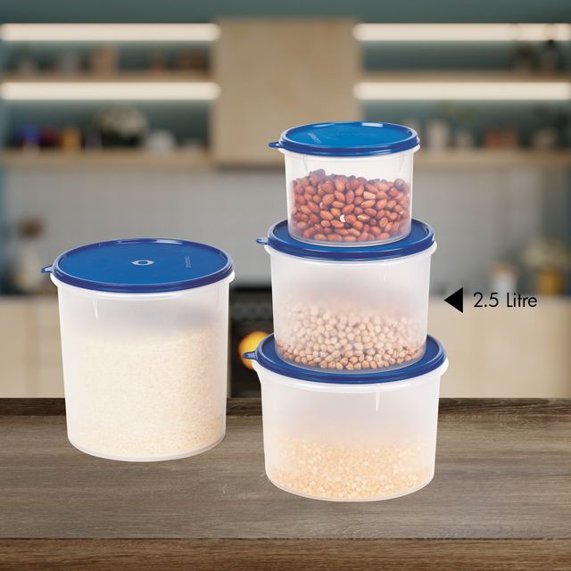 Signoraware Store Well Container Round 2.5Ltr. Storage Organiser - Mod Blue