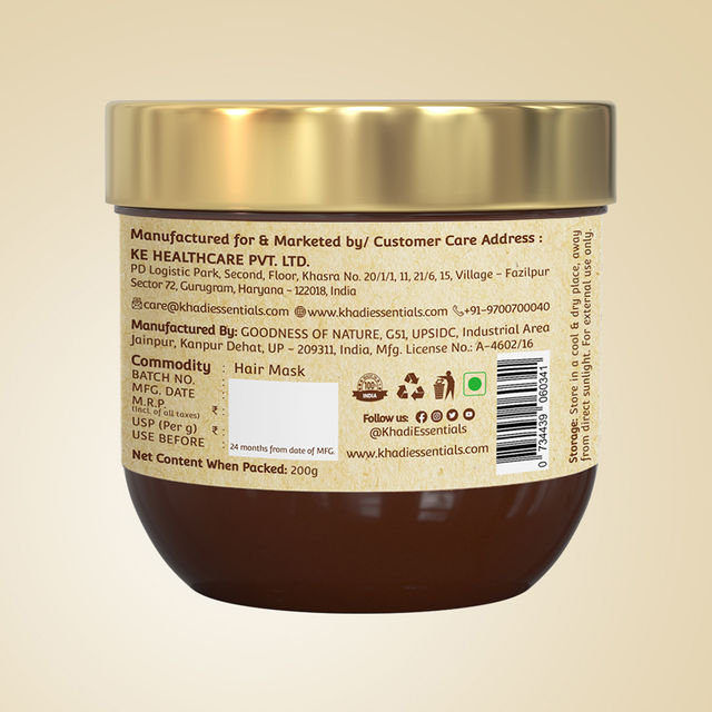 Khadi Essentials Fenugreek Hair Mask With Bhringraj Controls Hair Fall & Split Ends