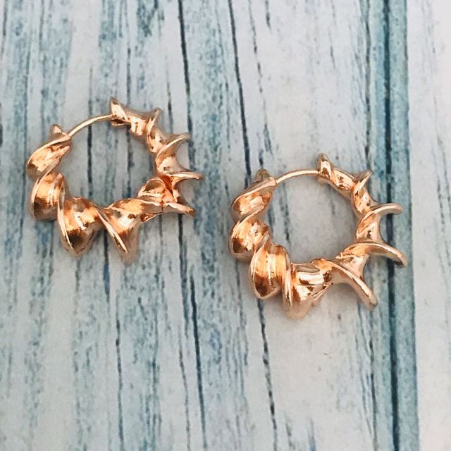 Round Twisted Rose Gold Earrings