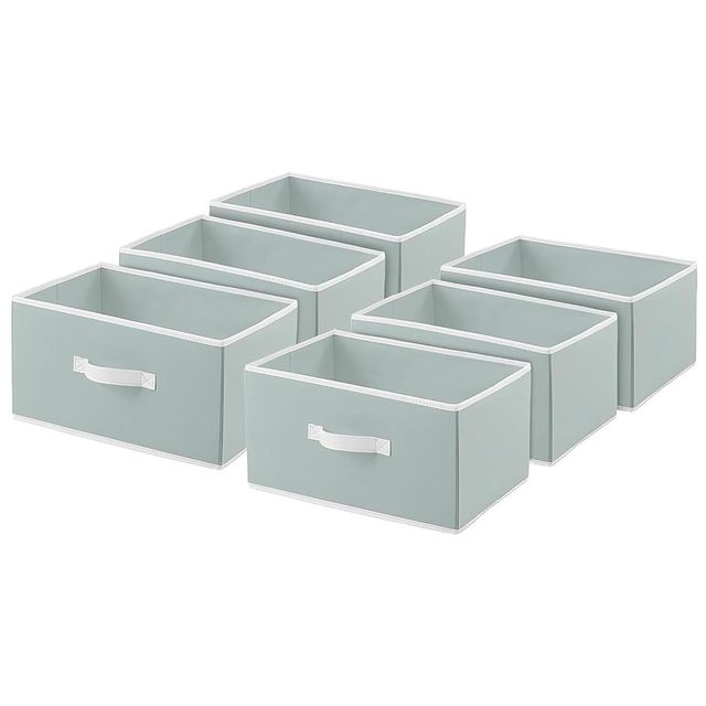 Kuber Industries Pack of 6 Foldable Storage Boxes | Multipurpose Organizer for Clothes|Light Grey