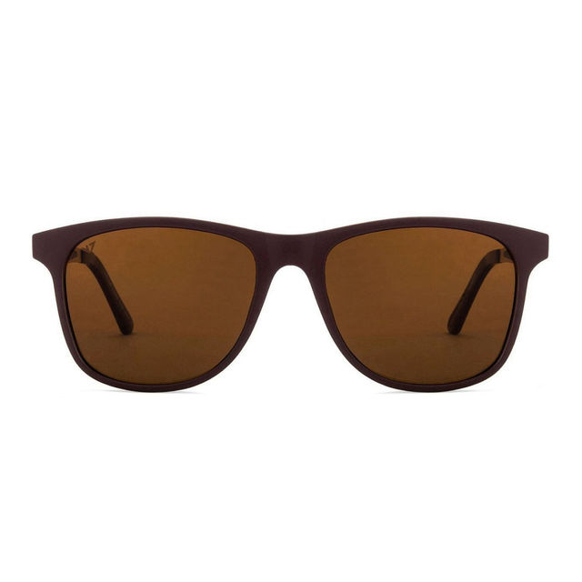 Vincent Chase By Lenskart Unisex Solid Polycarbonate Wayfarer Sunglasses | Brown - L