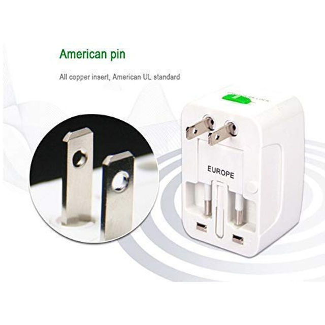 Universal All-In-One Worldwide International USB Travel Adapter - 2 USB Support