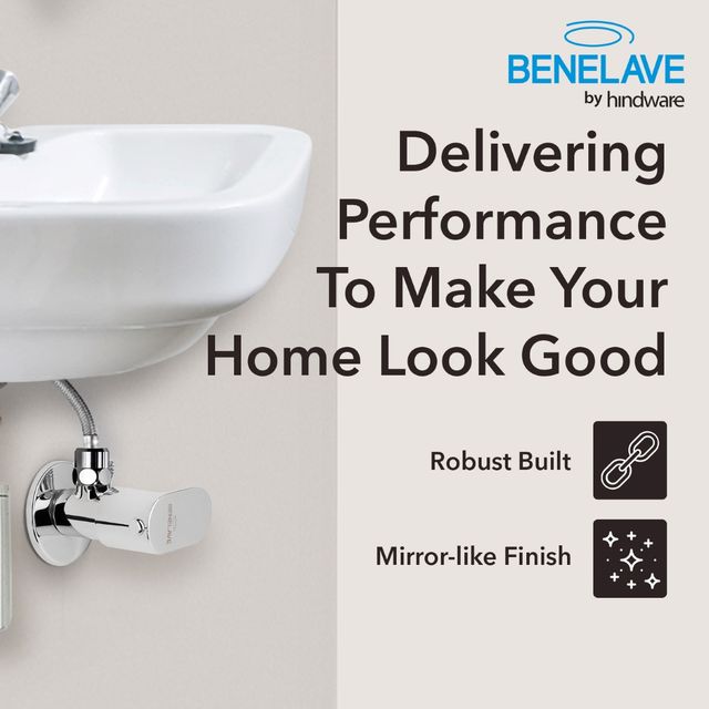 Benelave By Hindware Volga Angle Valve For Bathroom & Kitchen | Brass With Chrome Finish