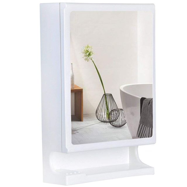 Cipla Plast Strong & Heavy New Look Platic Multipurpose Bathroom Cabinet With Mirror - White