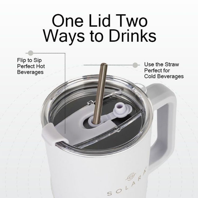 Solara 1.2 Liter Insulated Elixir Tumbler With Lid And Straw For Travel, Office, Home - Frosty