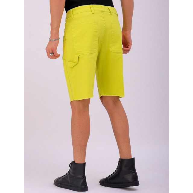 The Indian Garage Co Men Street Relaxed Cyber Lime Solid Shorts - 30 | 1223-Oxcrpsho-05