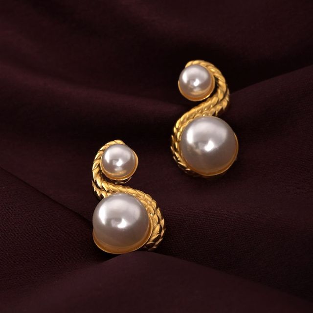 Palmonas Enchantress Pearl Stud Earrings For Womens | Waterproof And Anti-Tarnish