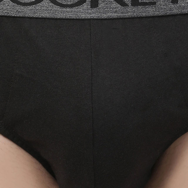 Jockey Men's Solid Super Combed Cotton Brief | Black - XL
