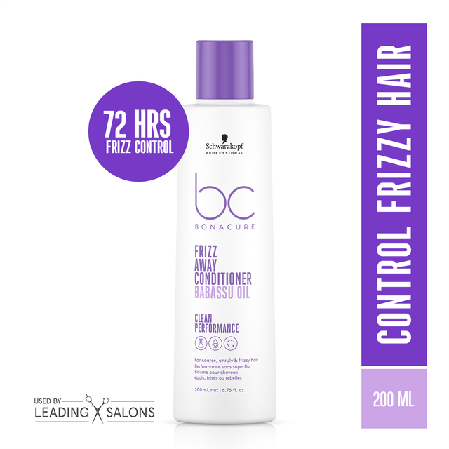 Schwarzkopf Professional Bonacure Frizz Away Shampoo With Babassu Oil,With Vegan Keratin(250ml) & Schwarzkopf Professional Bonacure Frizz Away Conditioner With Babassu Oil With Vegan Keratin(200ml) Combo