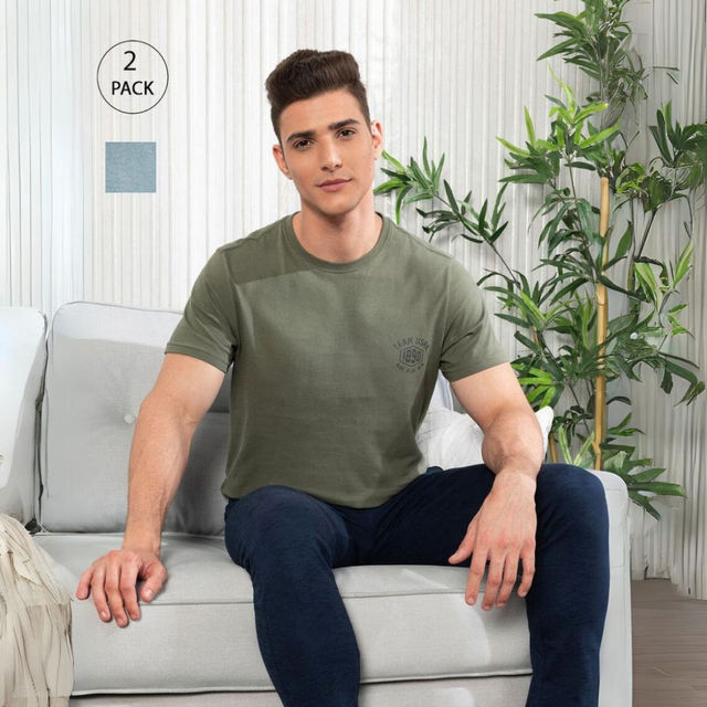 U.S. Polo Assn. Men's Solid T-shirts | Grey & Green - M