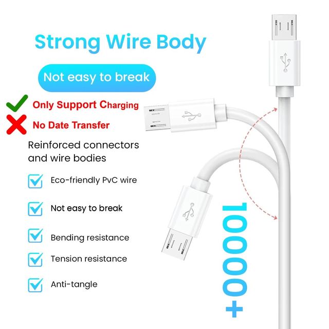 Ailkin (LPC03-TPE) USB To Type Micro Compatible With All Micro USB port 1M | White
