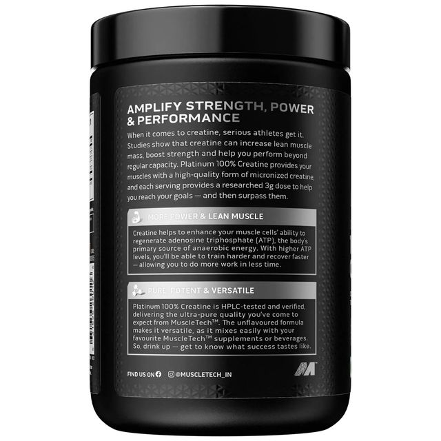 Muscletech Platinum 100% Creatine Powder - Increase Muscle Power Boost Strength
