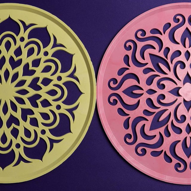 Gullak Plastic Stencil Round 8 in | Assorted Design 1 pc Combo