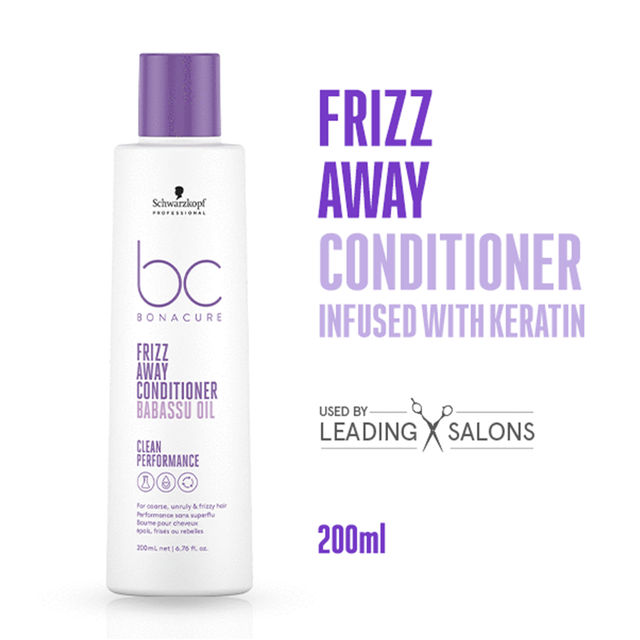 Schwarzkopf Professional Bonacure Frizz Away Shampoo With Babassu Oil,With Vegan Keratin(250ml) & Schwarzkopf Professional Bonacure Frizz Away Conditioner With Babassu Oil With Vegan Keratin(200ml) Combo
