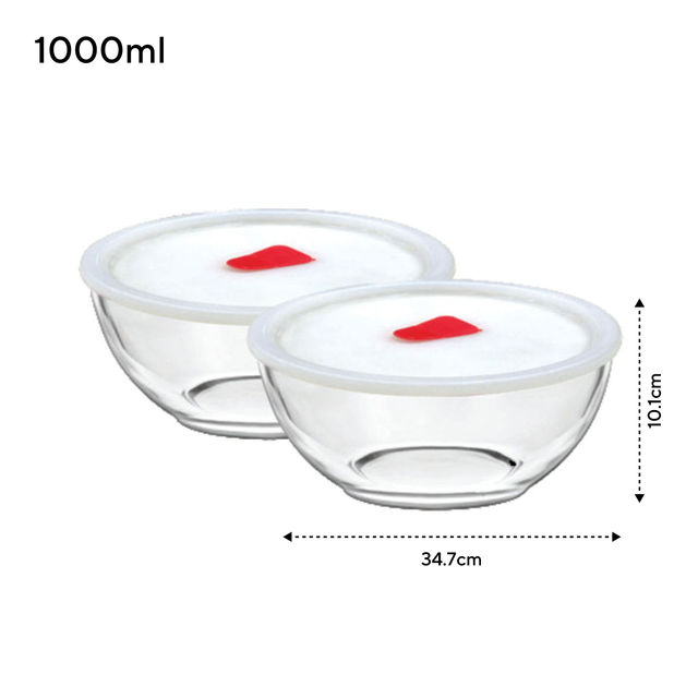 Cuba Mixing Bowl With Lid | 1000 ml | Set Of 2