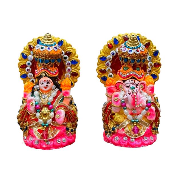 Diacraft Lakshmi Ganesh Idol - Diwali Puja | 4 Inch