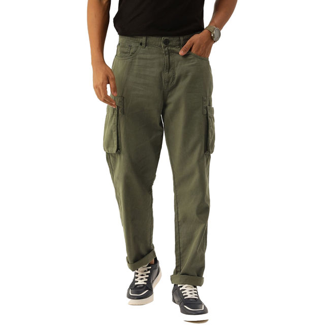 Bene Kleed Men's Straight Cargo Trousers | Olive - 34