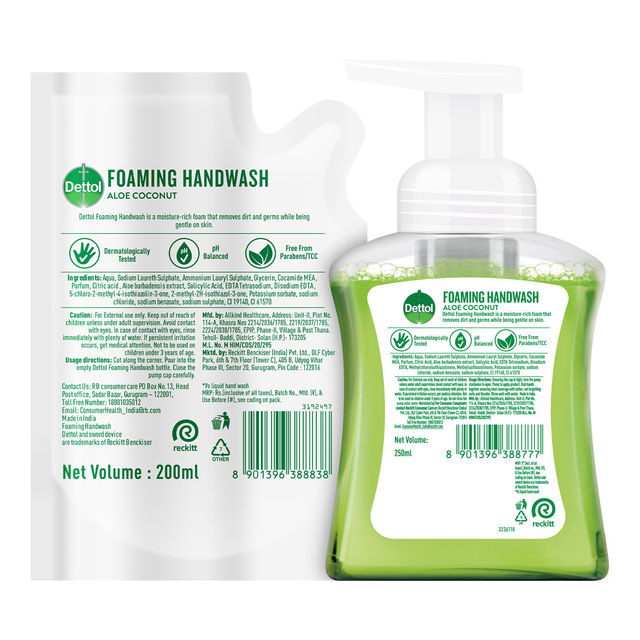 Dettol Strawberry Foaming Hand Wash | Pump and Refill Combo