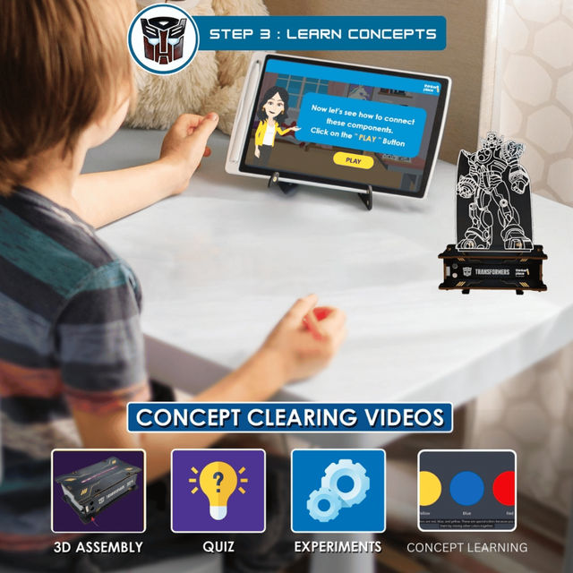 ThinkerPlace Transformers Smart Lamp DIY Kit | Build & Play with Sensor-Activated Lamp (Age 6+)