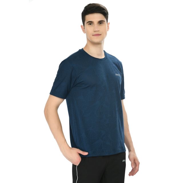 Playr Men's Adult Running Cross Run Tee 100% Polyester for All Season | Blue | S