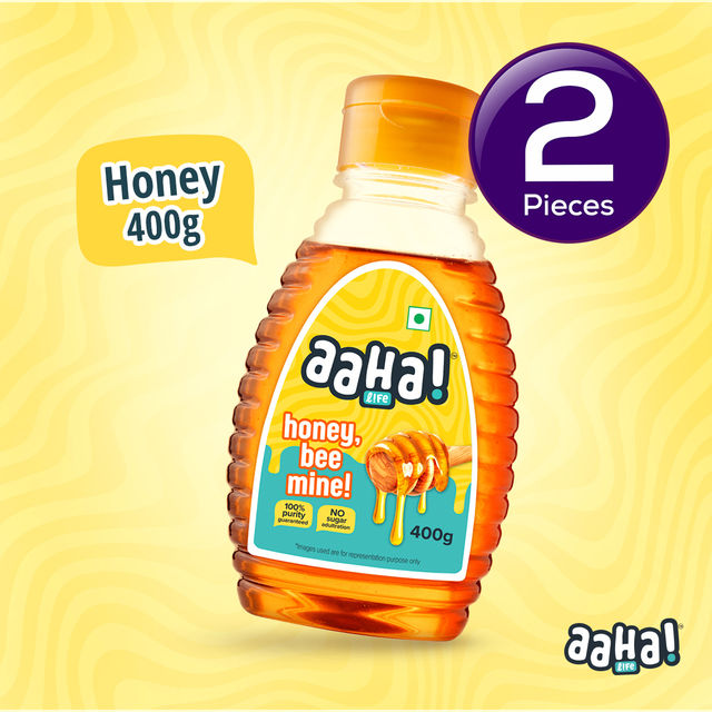 Aaha 100% Pure Honey Squeezy Bottle  - No Adulteration 400 g Combo