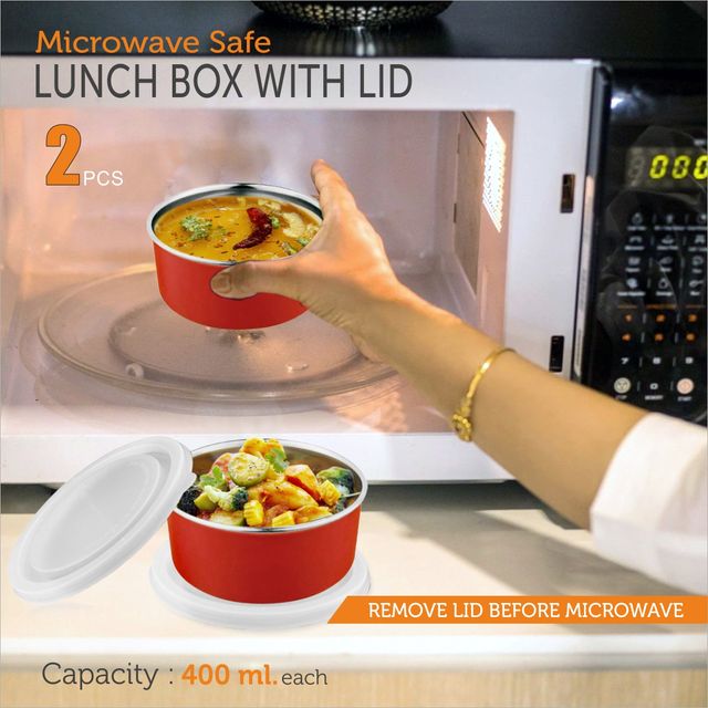 BAY6 Microwave-Safe Airtight Lunch Box Container - 400 ml - (2pc)