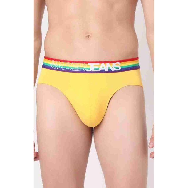 Underjeans by Spykar Mens Premium Yellow brief | L