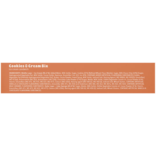 Hocco Bix Cake Cookies & Cream Ice Cream Sandwich 125 ml Combo