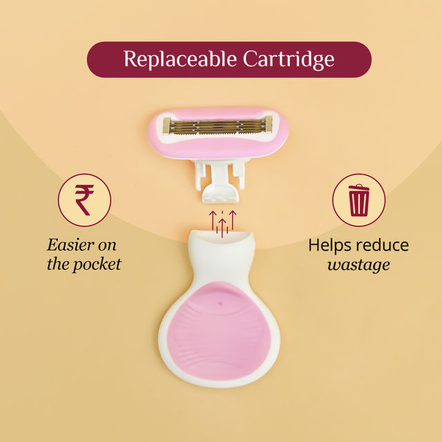 Carmesi Body Razor for Women's Hair Removal With Travel Case 5-Blade Precision Smooth & Hassle-Free Shaving on the Go Aloe Vera & Vitamin E